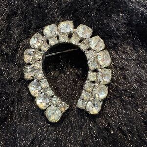 Elegant Silver Crystal Brooch